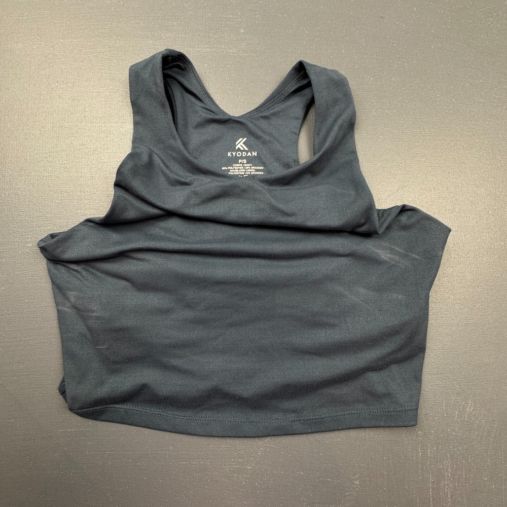Kyodan Womens Small Blue Padded Racerback Sports Bra Yoga Gym Workout Activewear